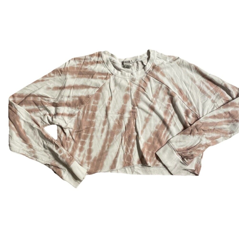 Forever 21 Women’s Tie Dye Cropped Long Sleeve Top - Size L